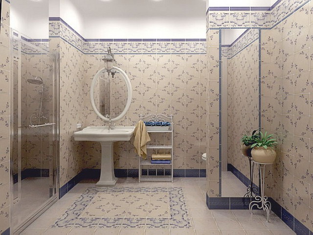 Дизайн ванной комнаты в стиле прованс (55 фото)