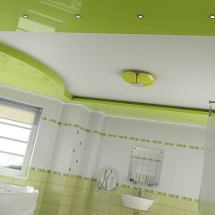 Зеленный потолок в ванной комнате
