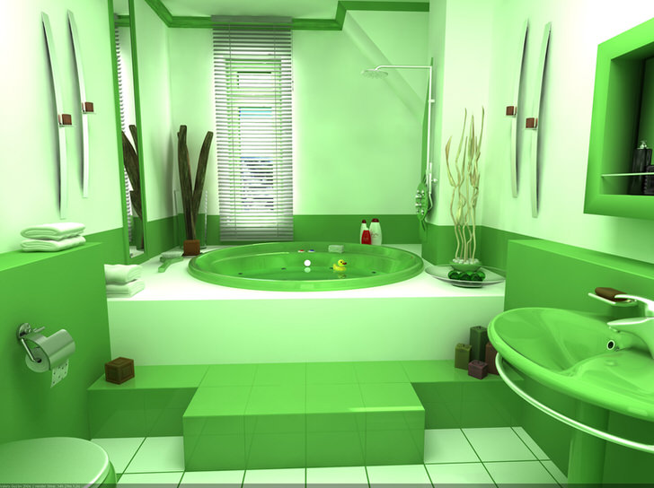 Необычная зеленая ванная комната, которая не оставит равнодушным (50 фото)