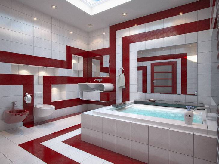 Лофт дизайн, красная комната, 50 оттенков серого