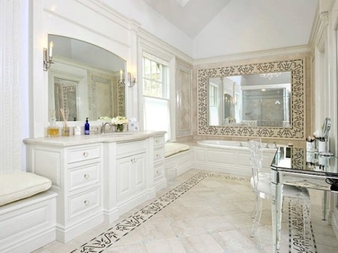 Extravagant Master Bathroom Tile Flooring Traditional Style Home