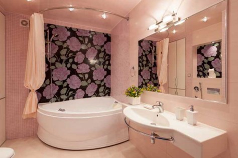 Интерьер ванной комнаты с угловыми ваннами: видео установки ванной, 72 фото