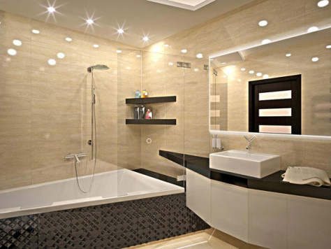 Креативный дизайн ванной комнаты 2015 года (73 фото)