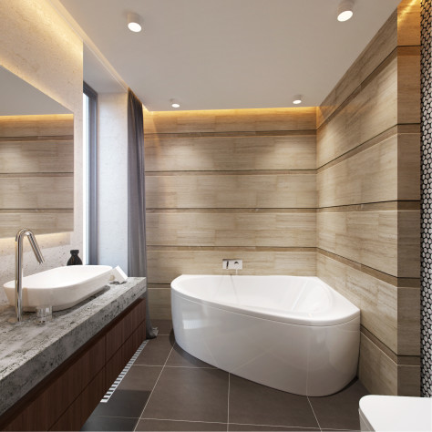 Дизайн ванной комнаты с угловой ванной – секреты организации пространства